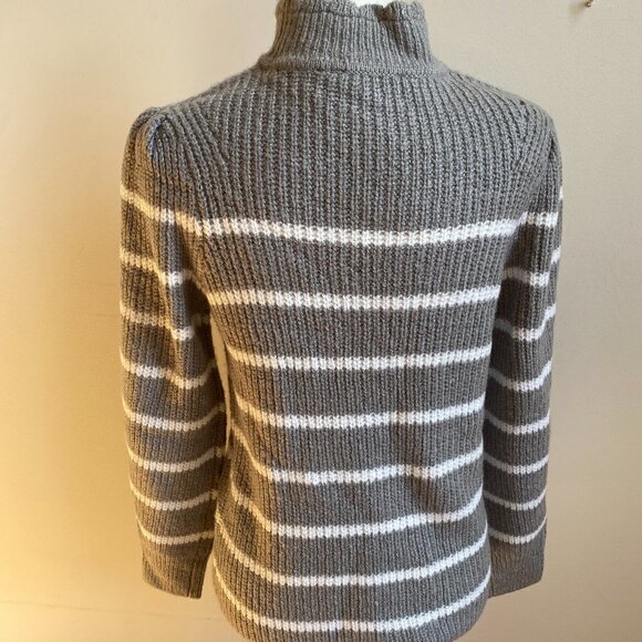 Femme by Design BNWOT scalloped mock neck striped sweater Small - Picture 5 of 8